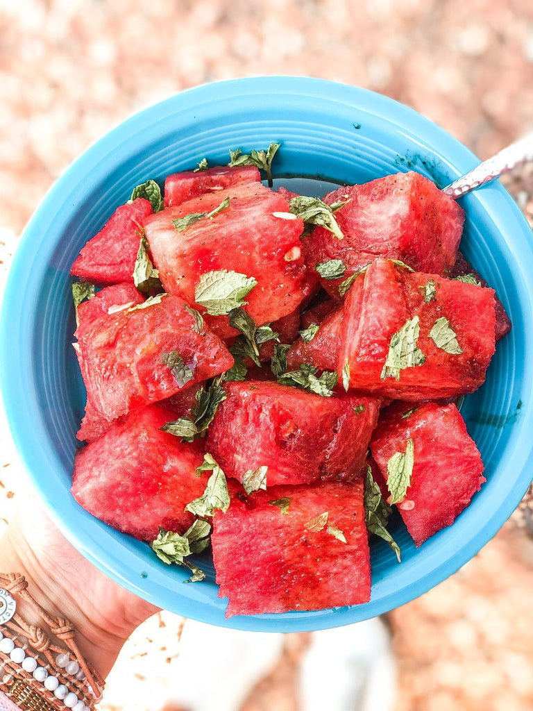 Watermelon Mint Salad with Honey Balsamic Dressing
